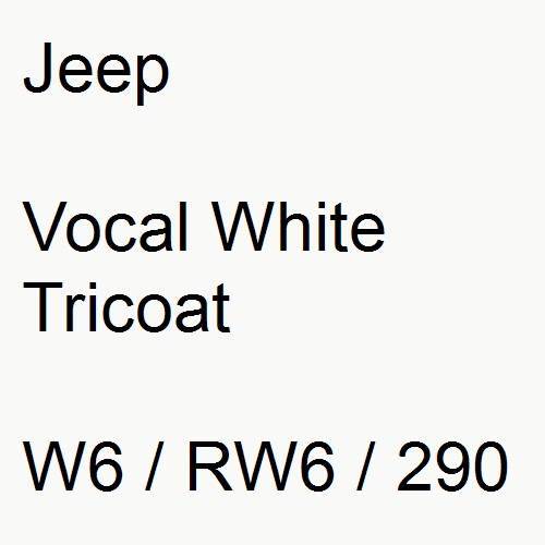 Jeep, Vocal White Tricoat, W6 / RW6 / 290.